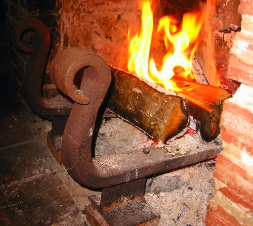 forged rails as andirons forged rails as andirons