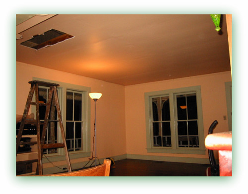 ceiling hole before demo If These Walls Could Talk…