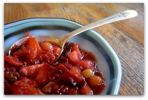 summer fruit chutney in a bowl