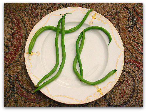 green beans and playing with your food