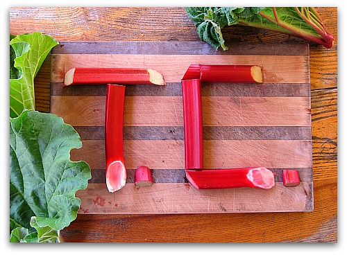rhubarb chopping TC Rhubarb letters TC